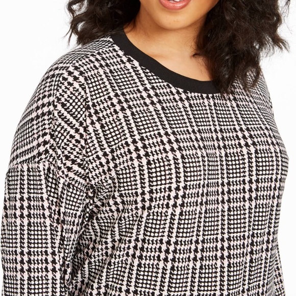 Tommy Hilfiger Banded Houndstooth Blouse Size 1X - Picture 3 of 6